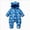 Blue, variant on 18-24 Months Toddler Baby Boys Girls Snowsuits Winter Outfits Fleece Lined Hooded Footed Romper Cute Cartoon Print Warm Jumpsuit Toddler Kids Winter Clothes