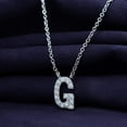 thumbnail image 4 of 18K White Gold Plated Initial Necklace | Moissanite Diamond Alphabet Necklace | Dainty Necklaces for Her | Letter "G" Pendant Necklace |18" + 2" Adjustable Chain, 4 of 6