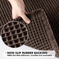 thumbnail image 4 of BGC Set of 2 Waffle Bathroom Rugs, Boho Bath Rugs Non Slip Washable, Super Absorbent Bath Mats, Ultra Soft Rubber Backed Shower Mats for Bathroom Floor, Tub, Chocolate, 17"x24"+18"x30", 4 of 12