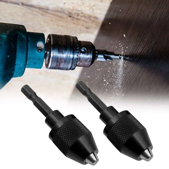 Adaptateur Chuck, Adaptateur de Tige de Conversion Chuck Conversion Chuck 1/4 Pouce Adaptateur Sans Clé pour Perceuse Adaptateur de Tige de Forage Chuck Sans Clé Conversion Rapide Ce Driver Chuck Adaptateur 1/4
