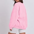 thumbnail image 3 of Resicozy Oversized Sweatshirt for Women Crewneck Long Sleeve Pullover Hoodies Tops Fall Fashion Clothes Pink XL, 3 of 5