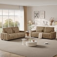 thumbnail image 2 of 87”Large Loveseat Sofa, 3 Seater Couch with Storage, Velvet Fabric Deep Seat Sofa with Pillow& Cup Holders, Modern Comfy Sofa with USB& Type-C Ports, Home Sofa Couch for Living Room Bedroom, 2 of 12