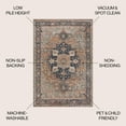 thumbnail image 4 of JONATHAN Y WASHABLE 4 x 6 Area Rug, Maris Ornate Medallion - Beige/Blue, WSH109D-4, 4 of 10