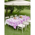 thumbnail image 4 of Outdoor Tablecloth with Umbrella Hole for Patio/Picnic/Party/Camping, Purple Waterproof Table Cloth Rectangle Table Cover Washable, Polka Dots Watercolor Abstract Art (54"x 80"), 4 of 8