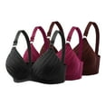 thumbnail image 2 of Yeaiivve 3 Pack Push Up Bras for Women No Underwire Deep V Neck Comfy Breathable Bra Full Coverage Padded Bralette Soft Underwear Black 38, 2 of 5