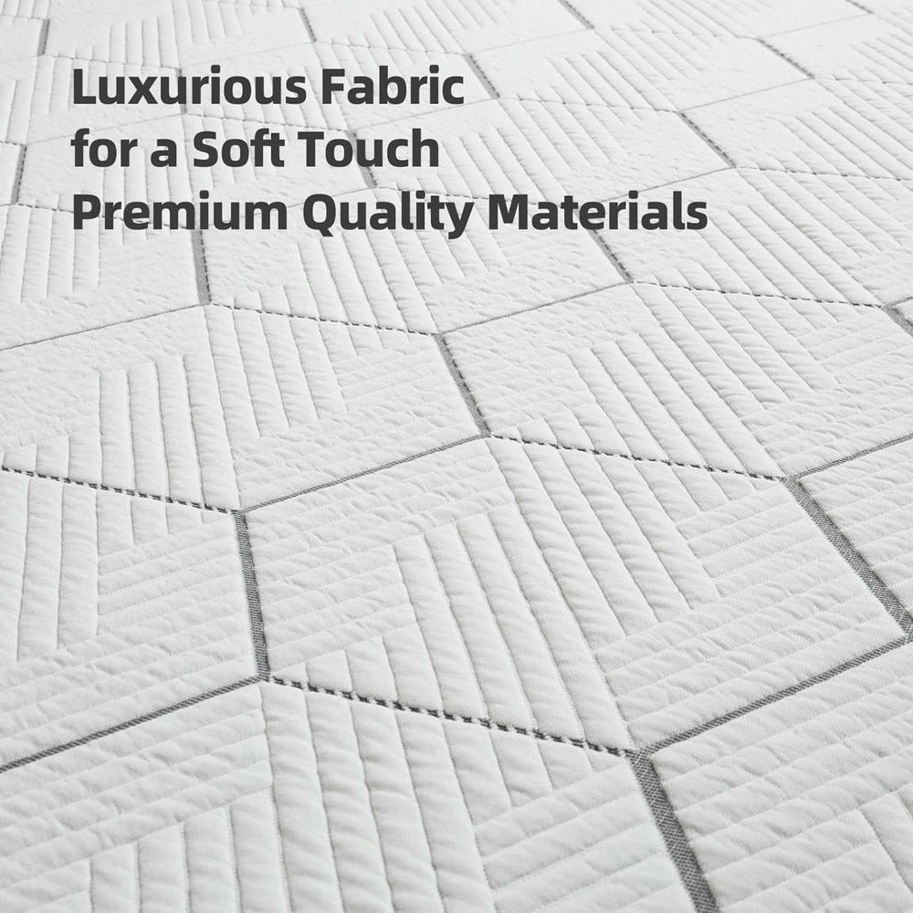 Barara King 12 Inch Queen Size Bed Mattress High Rebound Comfort Breathable Cooling Sterilizing Eco Conscious Modern Design, White