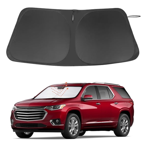 MOTOMATE Custom Fit Windshield Sun Shade for Chevrolet Traverse 2018–2023, Foldable Sun Visor Protector Blocks UV Rays & Heat