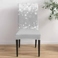 thumbnail image 4 of Chair Covers for Dining Room Set of 4,Winter Christmas Snowflakes Stretch Seat Protector Removable Washable Chairs Slipcovers for Kitchen Banquet Wedding Hotel,Black and White, 4 of 6