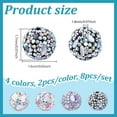 thumbnail image 3 of 8Pcs 4 Styles Rhinestone Beads for Pens 16mm Diameter Clay Disco Ball Beads Fancy Bling Glitter Chunky Bugglegum Bead Sparkly Diamond Bead for Bracelet Necklace Jewelry Keychain Making Multi-color, 3 of 5
