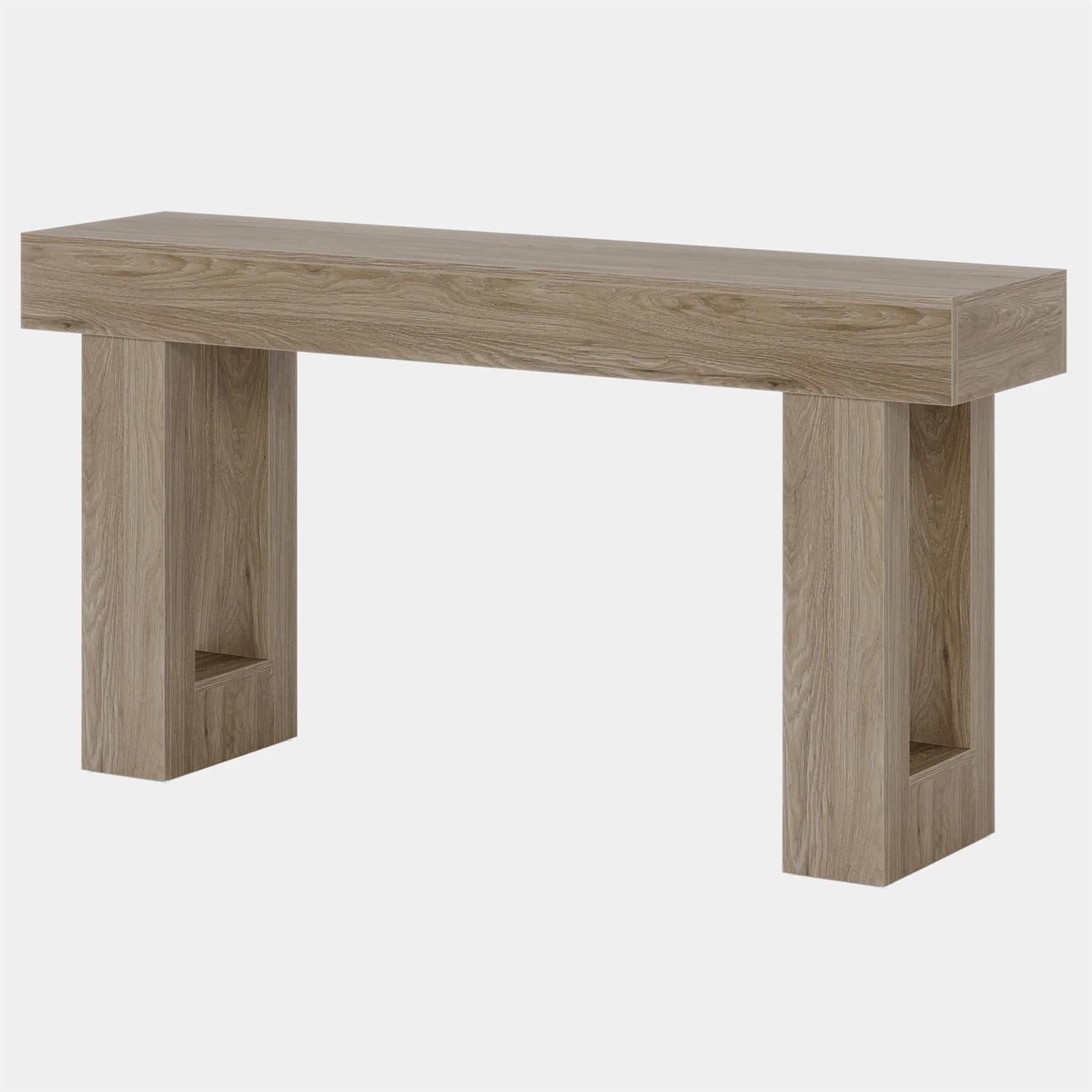 Demi Bonn 63" Farmhouse Console Table, Modern Living Room Sofa Table, Contemporary Entryway Hall Table, Foyer Display Table, Gray