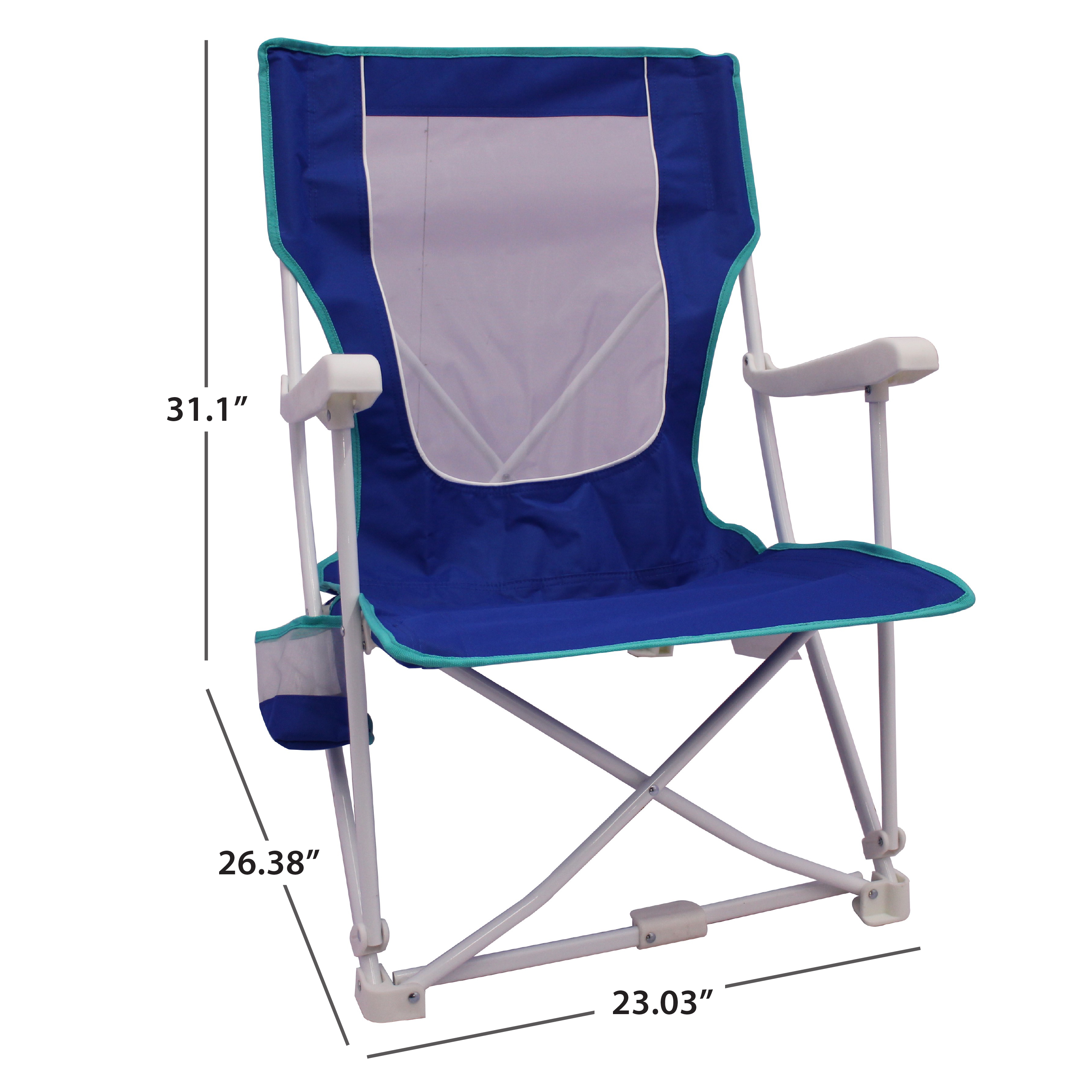 2-Pack Mainstays Folding Hard Arm Beach Bag Chair with Carry Bag, Blue - image 5 of 9