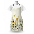 thumbnail image 3 of Spring Apron, Polka Dot Winged Butterflies Flying over Poppy Flowers and Tulips, Unisex Kitchen Bib with Adjustable Neck for Cooking Gardening, Adult Size, Earth Yellow Pale Green, by Ambesonne, 3 of 4