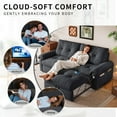 thumbnail image 5 of ZIVACATE 4-in-1 Convertible Sleeper Sofa Bed with Chaise, Velvet Convertible Sleeper Sofa with Storage and USB Charging, Comfy Loveseat RV Sleeper Couch That Turns into Bed (Black), 5 of 9