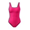 thumbnail image 5 of CHGBMOK Womens One Piece Swimsuit Solid Tummy Control Bathing Suit Square Neck Spaghetti Straps Swimwear Modest Swimsuit, 5 of 8