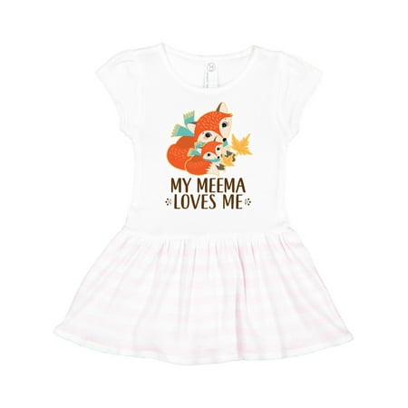 

Inktastic Meema Loves Me Gift Fox Gift Toddler Girl Dress
