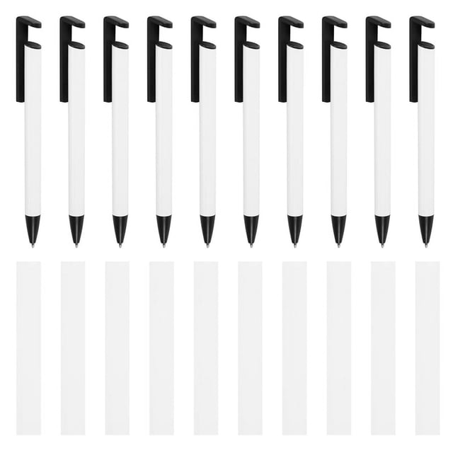 Paquete de 10 Espacios en Blanco para BolíGrafos de SublimacióN con Cuerpo de Tubo de Aluminio Recubierto de Envoltura RetráCtil para BolíGrafos de ImpresióN por SublimacióN