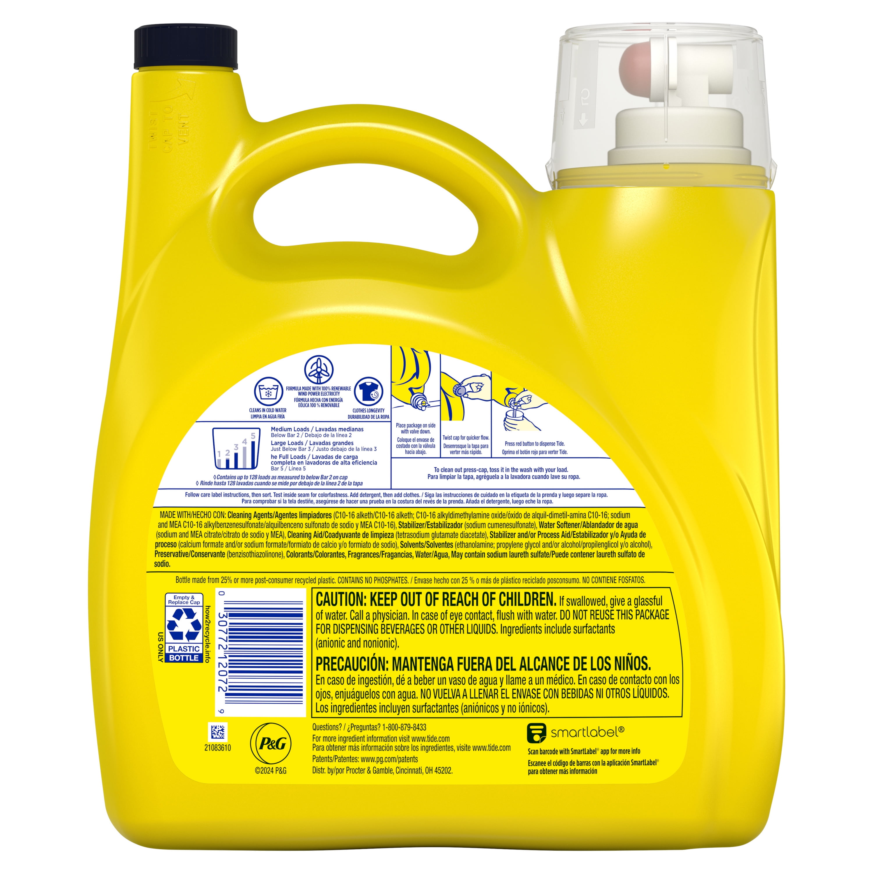 Tide Simply Liquid Laundry Detergent, Daybreak Fresh Scent, 168 fl oz, 128 Loads