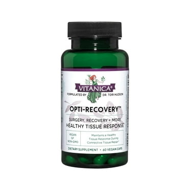 Vitanica Opti-Recovery, Pre & Post Surgery Support, Wound Care, BBL, Tummy Tuck, C Section & Postpartum Vitamin Essentials Healing Support, Scar, Shoulder, Hysterectomy, Breast & Lipo, Vegan, 60 Caps