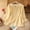 Yellow, variant on Linen Tops for Women Regular Fit Blouse Women 3/4 Sleeve Crew Neck Button Down Womens Fall Clothing M-2XL