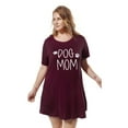 thumbnail image 3 of FEREMO Plus Size Night Shirts Short Sleeve Nightgown Womens Printed Sleepwear for Women (Wine, 4X), 3 of 6