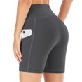 thumbnail image 4 of Women's High Waisted Biker Shorts Stretchy Workout Yoga Shorts with Pockets, 4 of 7