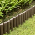 thumbnail image 5 of Gardenised QI004111.8 9.25 x 11 x 1 in. Decorative Interlocking Half Log Lawn Edging Garden Ornamental Fence Border, Brown - Pack of 8, 5 of 12