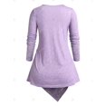 thumbnail image 2 of Camiseta Talla Extra Desteñida Asimétrica Rosegal Mangas largas de talla grande, 2 of 5