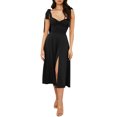 thumbnail image 1 of Kmbangi Femmes Été Midi Partie Robe Couleur Unie Sans Manches Robe de Plage Robe de Soirée Fendue Dos Nu, 1 of 5