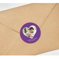 thumbnail image 4 of Darling Souvenir Round 45 Pcs Heart Custom Photo Labels Save The Date Stickers Personalized Bride Groom Names And Date Envelope Seals - Violet, 4 of 4