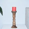 thumbnail image 2 of Handmade Wood Eco-Friendly Traditional Medium Burnt Set of one Pillar Candle Holder by Rugsotic Carpets, 2 of 8