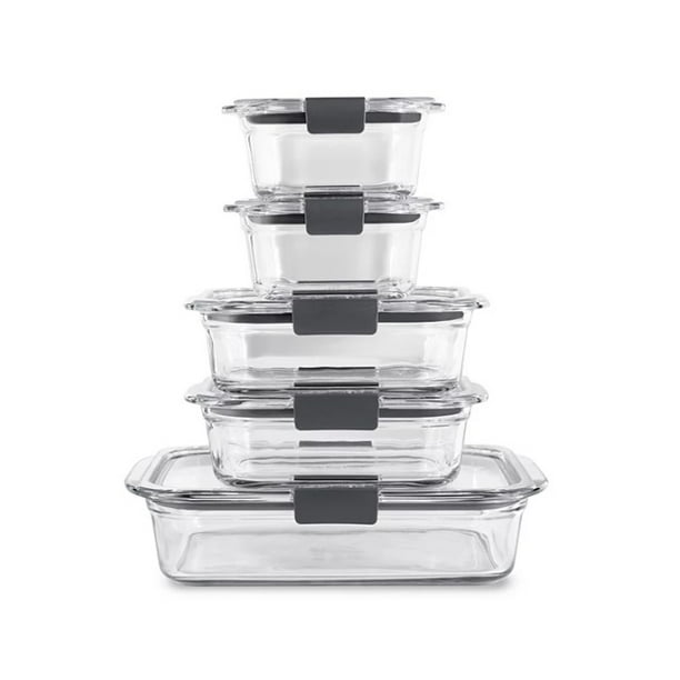 Rubbermaid 2118303 Brilliance 10pc. Glass Food Storage Container Set