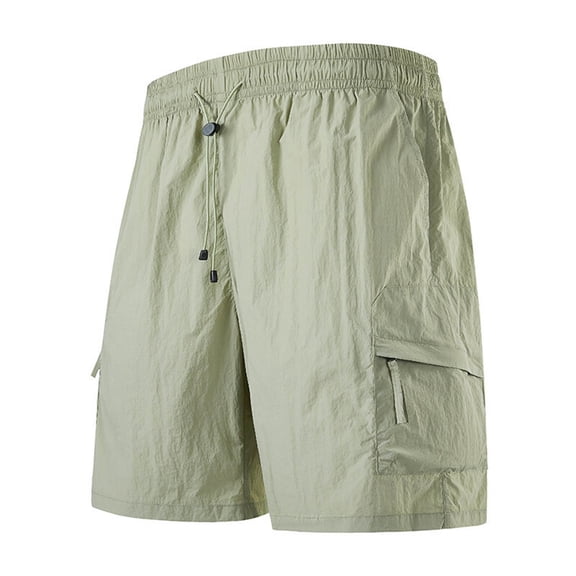 kamemir Athletic Shorts for Men Mens Shorts Casual Drawstring Elastic Waist Workout Shorts Green,5XL