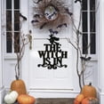 thumbnail image 4 of Halloween Hanging Sign Decorations Non-Woven Trick Or Treat and The Witch is in for Door and Wall Decoration Indoor Outdoor Yard Haunted House Party Supplies 14 x 12 Inch, 4 of 5
