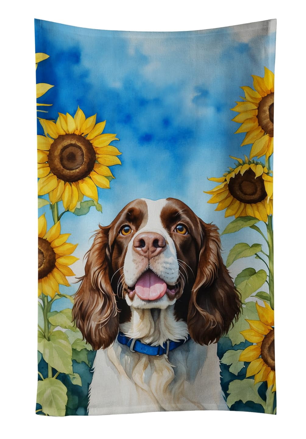 Coton de Tulear in Sunflowers Kitchen Towel 15 in x 25 in