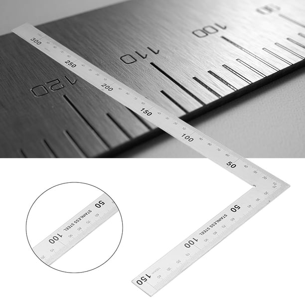 Règle D'angle Droit 0-30 Cm - Double Face Métal Métrique, Carré De Précision Uxcell