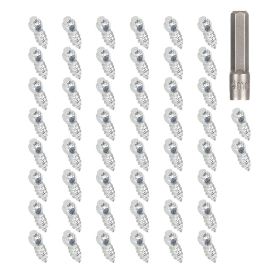 50Pcs Snow Chain Tire Studs Screw Snow Chain Tire Spikes Snow Chain Tire Studs Motorcycle Spikes Antislip Tire Screws