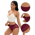 thumbnail image 3 of DARING DIVA Women's Comfortable Briefs Lace Mid-Waisted Underwear Panties Wine Red XXL, 3 of 6