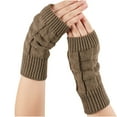 thumbnail image 2 of Penkiiy Arm Warmers Fingerless Gloves For Women Women Girl Knitted Arm Fingerless Keep Warm Winter Gloves Soft Warm Mitten Khaki Gloves, 2 of 3