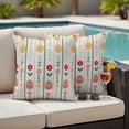 thumbnail image 4 of Spring Easter Outdoor Waterproof Pillow Covers, Green Pink Yellow Eggs Floral Botanical Decorative Square Throw Pillowcase Sofa Cushion Sham for Patio/Couch/Chair, 16"x16" 2 Pack, 4 of 8