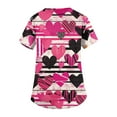 thumbnail image 5 of Valentines Day Scrub Tops Women Plus Size Casual Short Sleeve Cute Love Hearts Graphic Scrubs Hoilday V Neck Scrub Shirts Nursing Uniform Medical Nurse Workwear with Pockets Hot Pink L, 5 of 5
