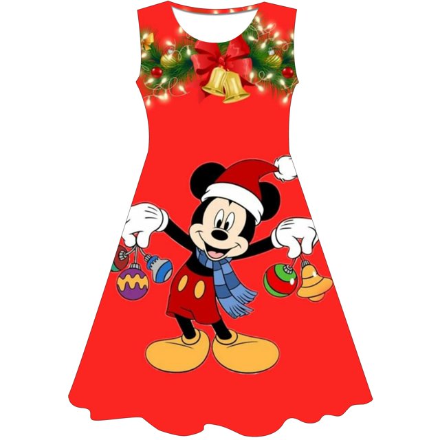 Disfraz de Minnie Mouse para niñas, vestido de princesa de manga corta, ropa 3D para fiesta de cumpleaños