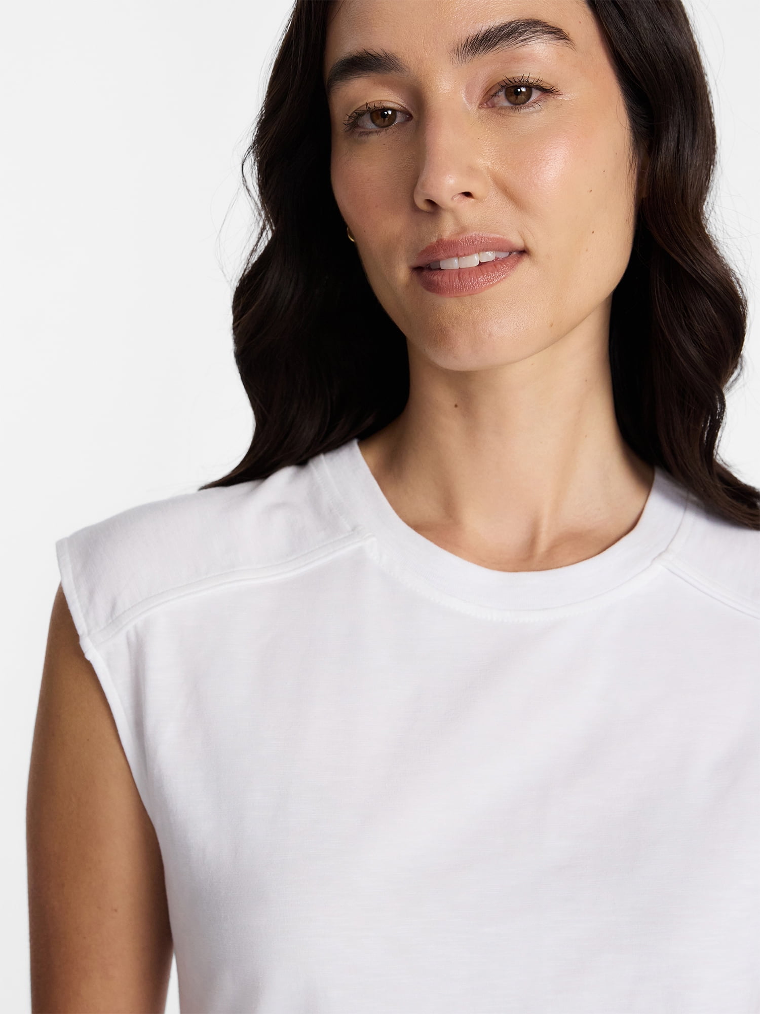Time and Tru Women's Muscle Tank Top with Piped Trim, Sizes XS-XXXL