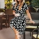 thumbnail image 3 of Fotbe Black Leopard Vestido Largo de Moda para Mujer, Vestido Tipo Camiseta con Manga Corta y Estilo Casual a Rayas y Bloques de Color, 3 of 6
