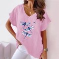 thumbnail image 2 of Women Short Sleeve Tops Clearance Sale Plus Size Cotton T Shirts Loose Fit Basic Fitted Tees Clearance Deals, 2 of 4