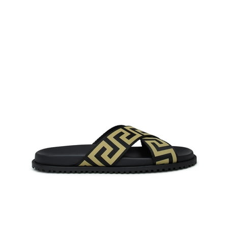 

VERSACE Man Ciabatta Greca In Pelle Nera