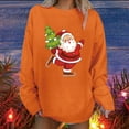 thumbnail image 1 of Women Casual Round-Neck Chriasmas Tree Snow Printing Drop Long Sleeve Tops Blouse, 1 of 4