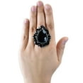 thumbnail image 2 of Women's Teardrop Stone Studs Fashion Stretch Ring, Celestial Black, 2 of 3