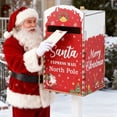 thumbnail image 2 of Wooden Santa Christmas Mailbox Decorative Holiday Postbox For Home Garden, 2 of 9