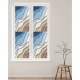 thumbnail image 4 of Abstract Geometric Window Privacy Film Blue Brown Gradient Waves Beach Decorative Glass Window Film UV Blocking Static Cling Non-Adhesive Sticker Covering for Home Door 23.6 x 78.7 inches, 4 of 6