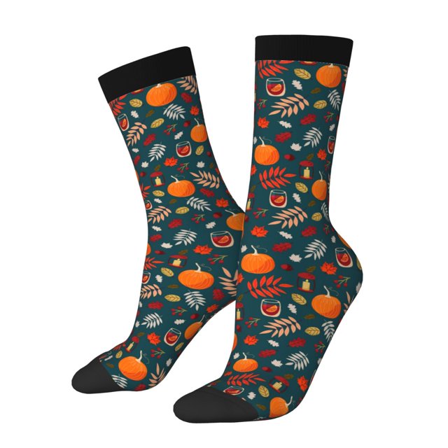 Balery Autumn with Pumpkins Calcetas Largas con Estampado para Hombre y Mujer – Suaves y Transpirables, Talla Única (US 5-11)